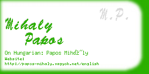 mihaly papos business card